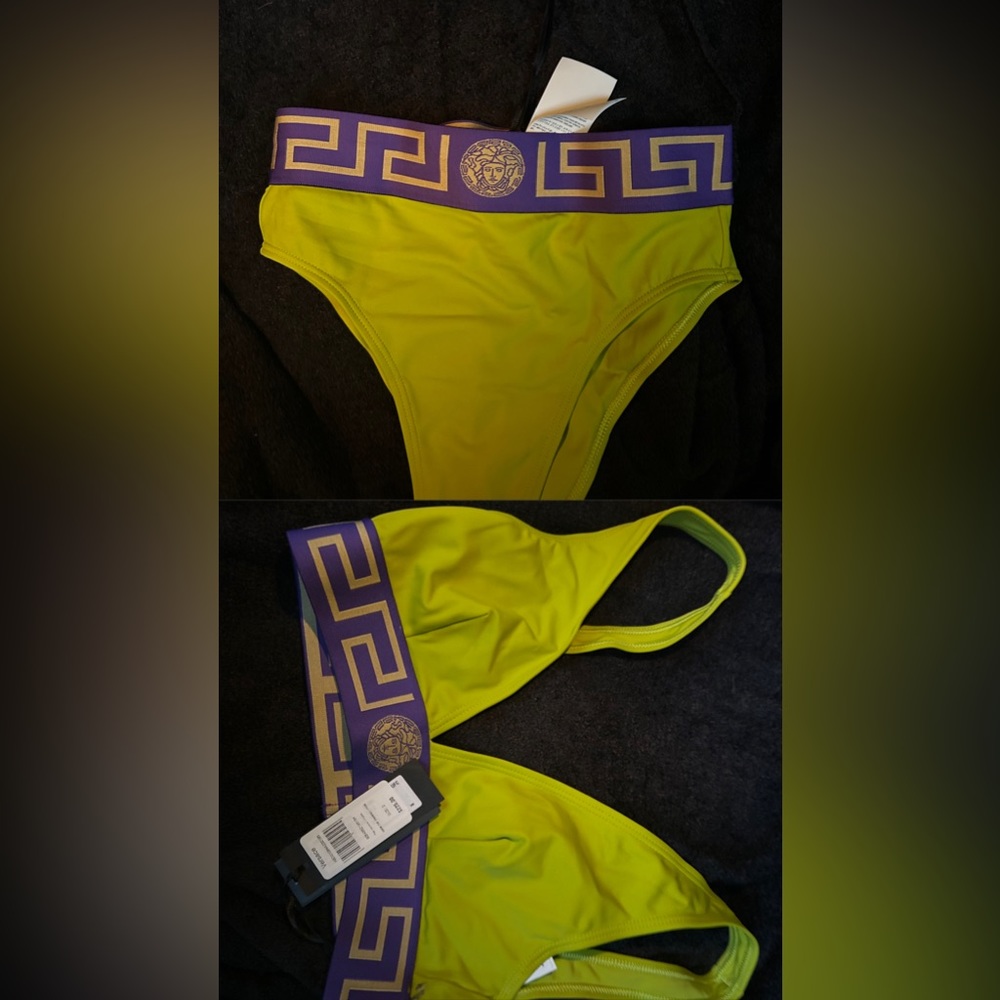 Greca Band Triangle Bikini Top & Iconic High Waisted Bikini Bottom